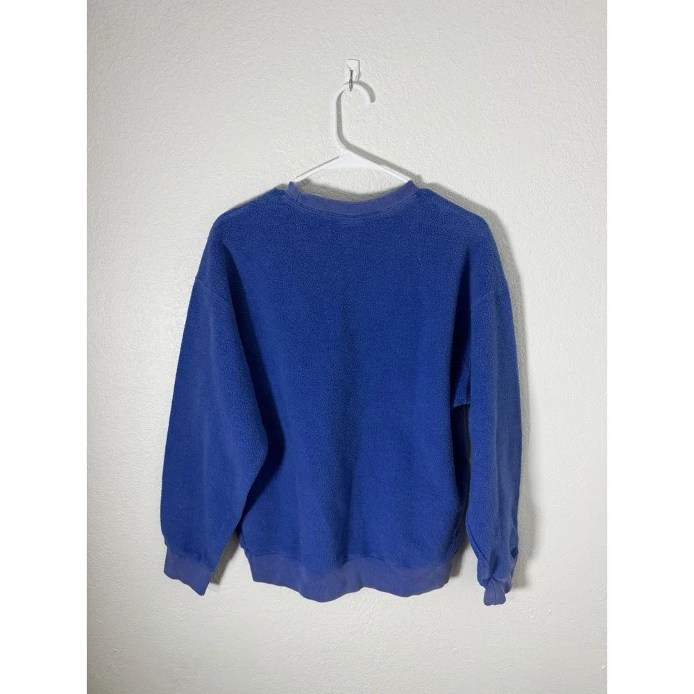 Womens NIKE X Olivia Kim Betty Boop Blue Fuzzy Crew Sweatshirt Small CT2024-480